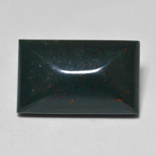 Heliotropo verde natural de 9,16 ct, baguette, opaco