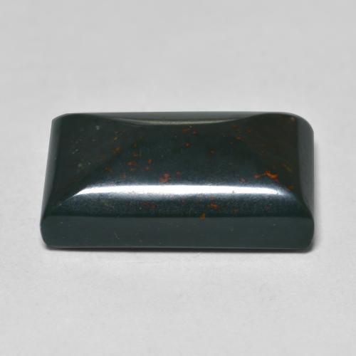 Heliotropo verde natural de 9,16 ct, baguette, opaco