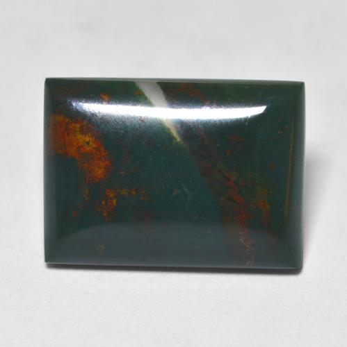 Heliotropo verde natural de 7,25 ct, baguette, translúcido