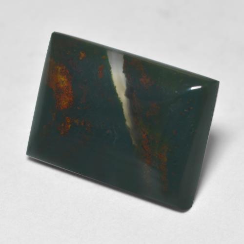 Heliotropo verde natural de 7,25 ct, baguette, translúcido
