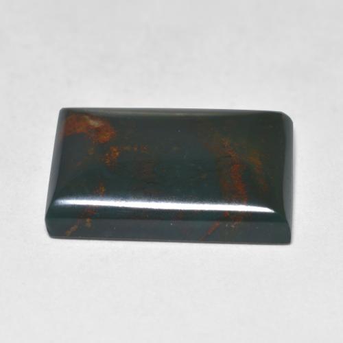 Heliotropo verde natural de 7,25 ct, baguette, translúcido