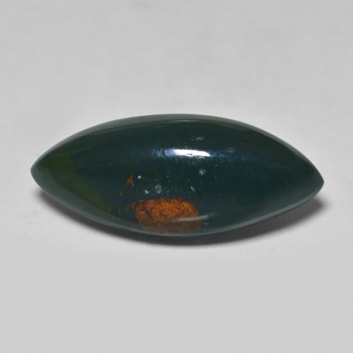 Heliotropo verde natural de 6,71 ct, marquesa, opaco