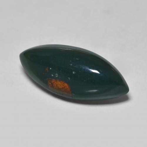Heliotropo verde natural de 6,71 ct, marquesa, opaco