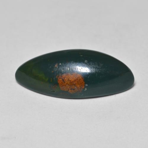 Heliotropo verde natural de 6,71 ct, marquesa, opaco