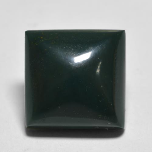 Heliotropo verde natural de 4,41 ct, cuadrado, opaco