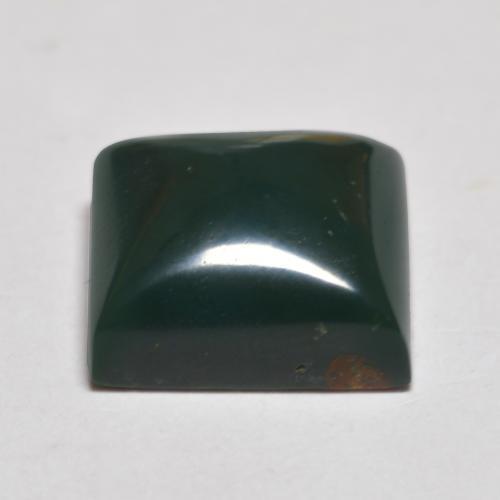 Heliotropo verde natural de 4,41 ct, cuadrado, opaco