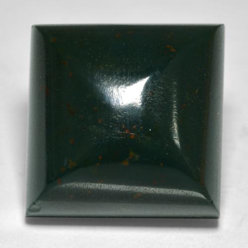 Heliotropo verde natural de 19,49 ct, cuadrado, opaco