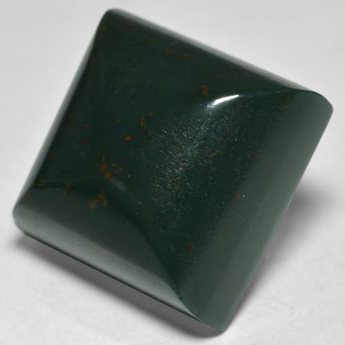 Heliotropo verde natural de 19,49 ct, cuadrado, opaco
