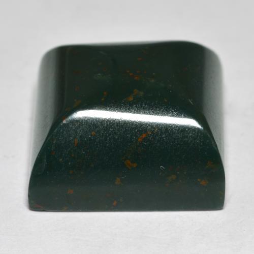 Heliotropo verde natural de 19,49 ct, cuadrado, opaco