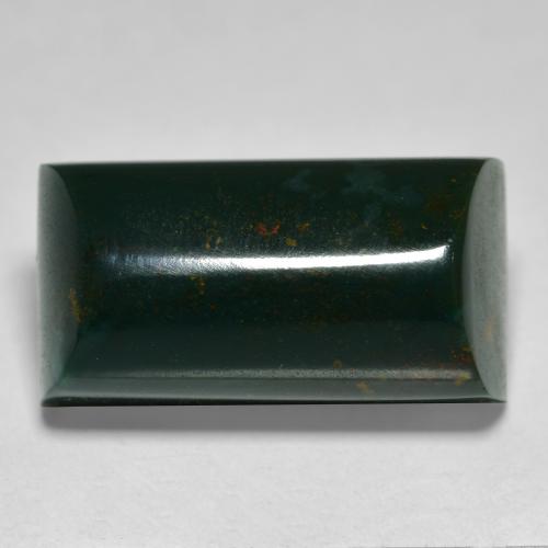 Heliotropo verde natural de 15,25 ct, baguette, opaco