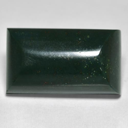 Heliotropo verde natural de 14,66 ct, baguette, opaco