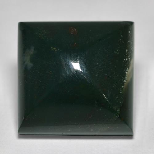 Heliotropo verde natural de 12,60 ct, cuadrado, opaco