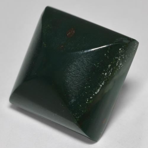 Heliotropo verde natural de 12,60 ct, cuadrado, opaco