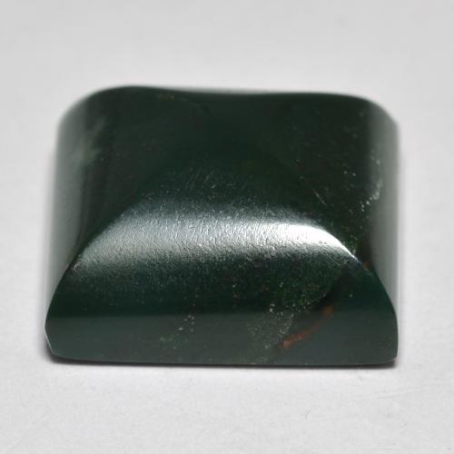Heliotropo verde natural de 12,60 ct, cuadrado, opaco