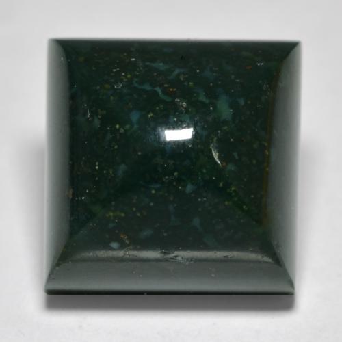 Heliotropo verde natural de 14,70 ct, cuadrado, opaco