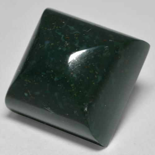 Heliotropo verde natural de 14,70 ct, cuadrado, opaco
