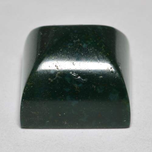 Heliotropo verde natural de 14,70 ct, cuadrado, opaco