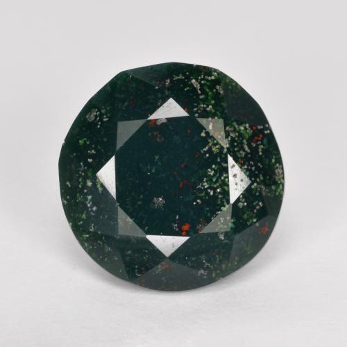 Sanguinaria Verde oscuro natural de 5.05 ct, Corte Redondo, Opaco