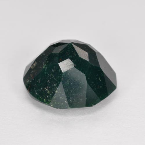 Sanguinaria Verde oscuro natural de 5.05 ct, Corte Redondo, Opaco