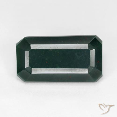 6.54ct Natural Verde oscuro Sanguinaria, corte esmeralda, Opaco