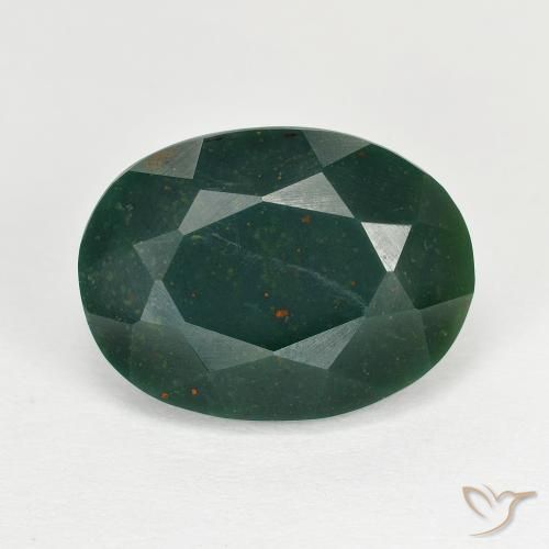 8.39ct Natural Verde oscuro Sanguinaria, Ovalada, Opaco