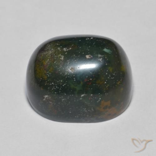 Sanguinaria Verde bosque natural de 15.81 ct, Ovalada, Opaco