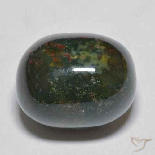 21.64ct Natural Verde y rojo Sanguinaria, Ovalada, Opaco