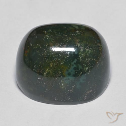 Sanguinaria Verde y rojo natural de 21.64 ct, Ovalada, Opaco
