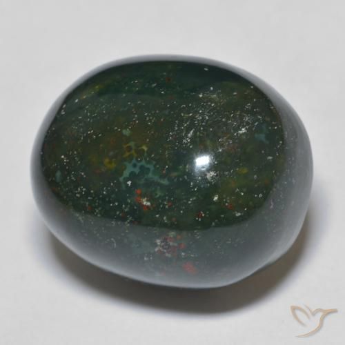24.76ct Natural Verde oscuro Sanguinaria, Ovalada, Opaco
