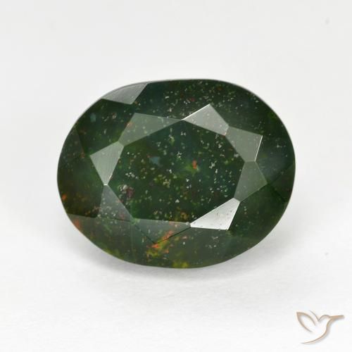 6.95ct Natural Verde bosque Sanguinaria, Ovalada, Opaco