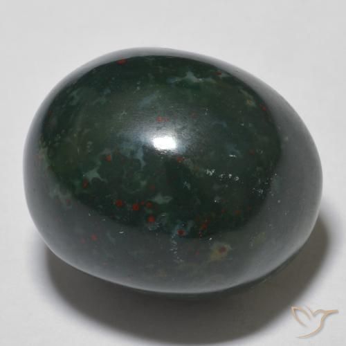 Sanguinaria Verde bosque natural de 15.30 ct, Ovalada, Opaco