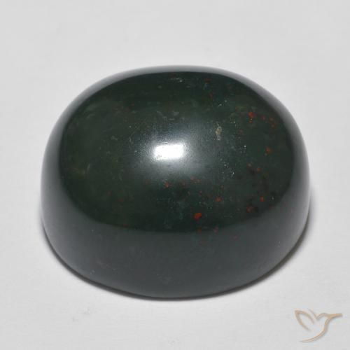 Sanguinaria Verde oscuro natural de 29.31 ct, Ovalada, Opaco