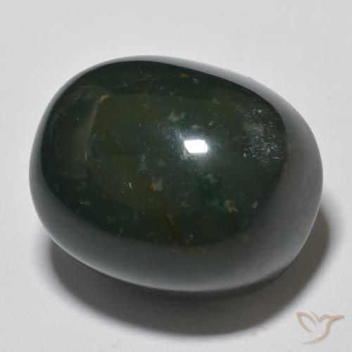 Sanguinaria Verde bosque natural de 28.21 ct, Ovalada, Opaco