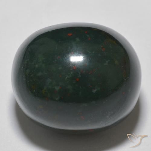19.31ct Natural Verde oscuro Sanguinaria, Ovalada, Opaco