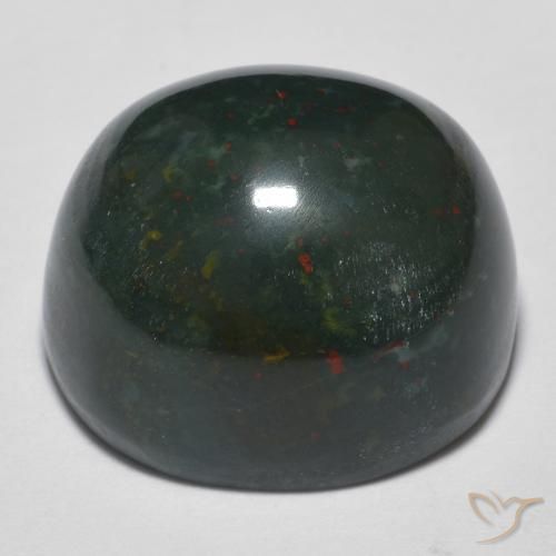 Sanguinaria Verde oscuro natural de 19.31 ct, Ovalada, Opaco