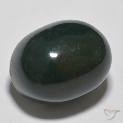 Sanguinaria Verde bosque natural de 17.11 ct, Ovalada, Opaco