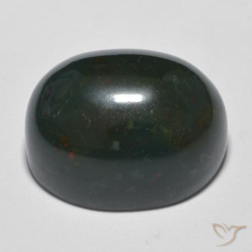Sanguinaria Verde bosque natural de 17.11 ct, Ovalada, Opaco