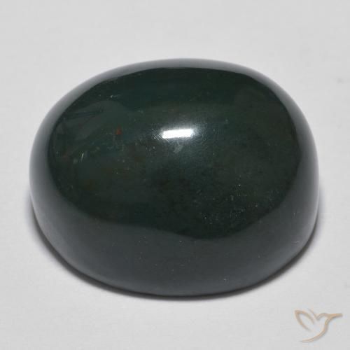 Sanguinaria Verde oscuro natural de 19.10 ct, Ovalada, Opaco