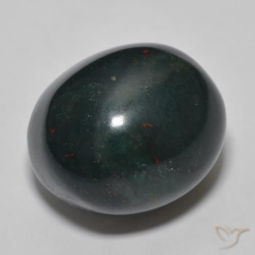 Sanguinaria Verde oscuro natural de 31.10 ct, Ovalada, Opaco