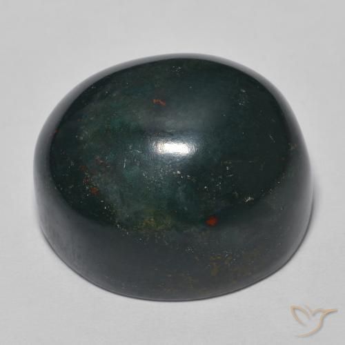 Sanguinaria Verde oscuro natural de 31.10 ct, Ovalada, Opaco