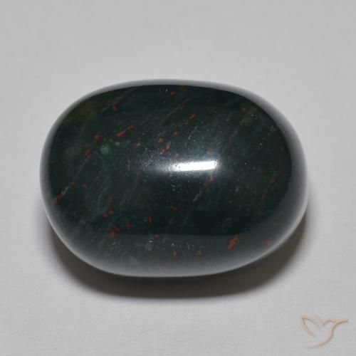 25.05ct Natural Verde azulado Sanguinaria, Ovalada, Opaco
