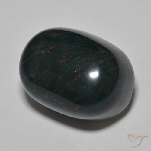 Sanguinaria Verde azulado natural de 25.05 ct, Ovalada, Opaco