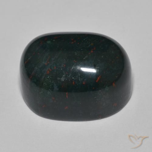 Sanguinaria Verde azulado natural de 25.05 ct, Ovalada, Opaco
