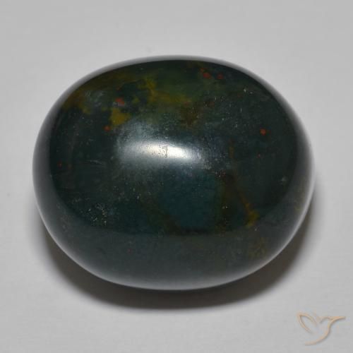 30.34ct Natural Verde oscuro medio Sanguinaria, Ovalada, Opaco