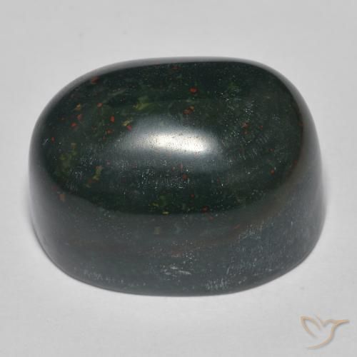 Sanguinaria Verde oscuro medio natural de 37.19 ct, Ovalada, Opaco