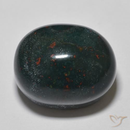 26.03ct Natural Verde oscuro medio Sanguinaria, Ovalada, Opaco