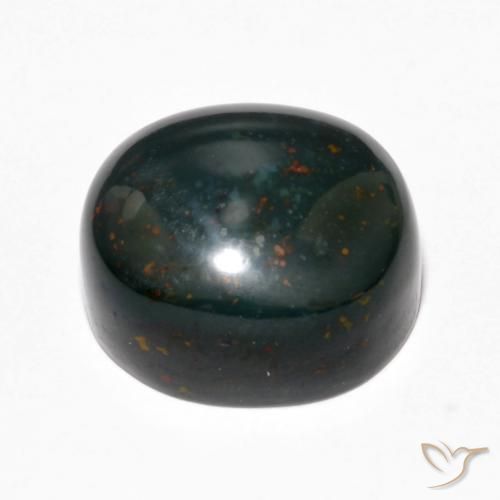 Sanguinaria Verde oscuro natural de 15.81 ct, Ovalada, Opaco