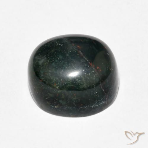 Sanguinaria Verde oscuro natural de 7.15 ct, Ovalada, Opaco