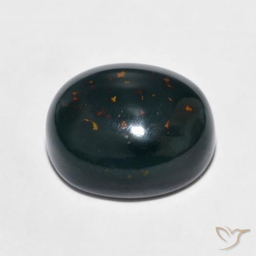 Sanguinaria Verde oscuro natural de 8.78 ct, Ovalada, Opaco