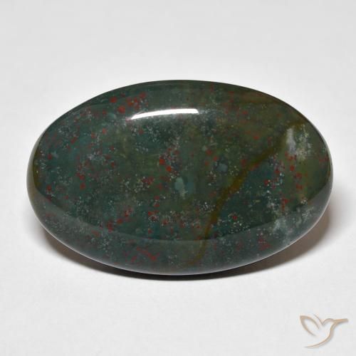 29.91ct Natural Verde y rojo Sanguinaria, Ovalada, Opaco